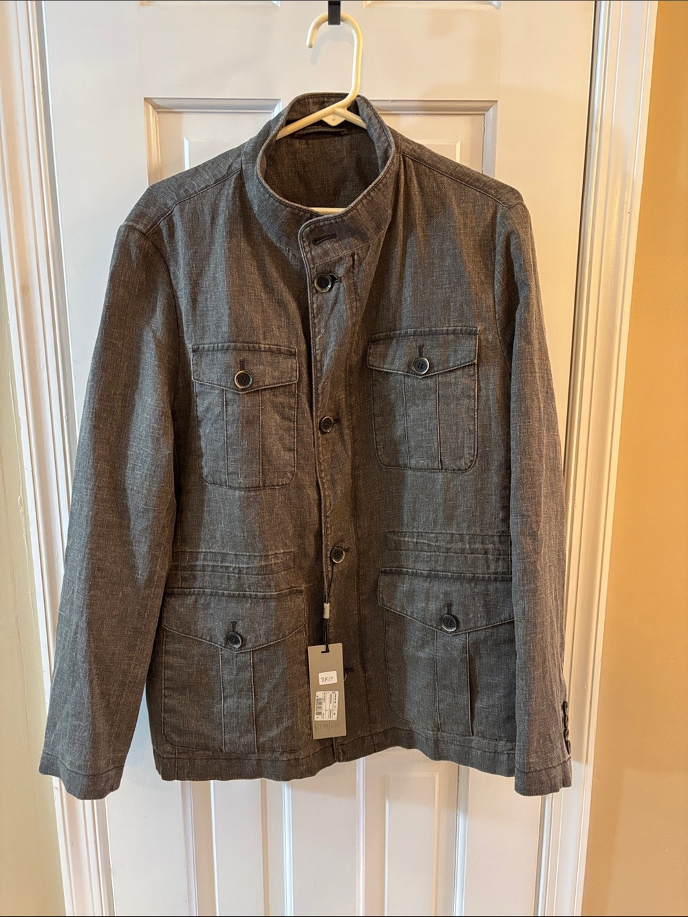 Corneliani Charcoal Gray Military Field Jacket
